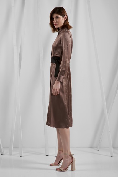 Платье с асимметричным фартуком VASSA&Co, пол женский, цвет бежевый, фото №3