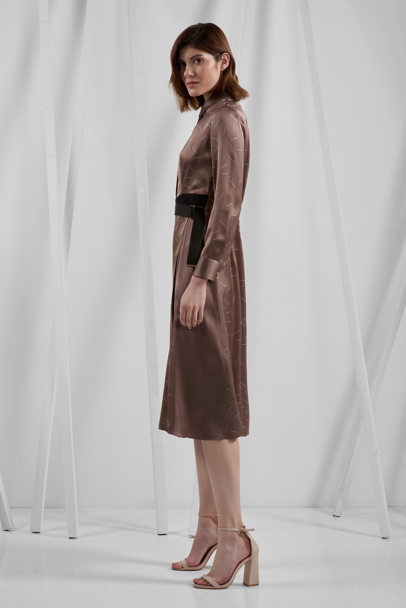 Платье с асимметричным фартуком VASSA&Co, пол женский, цвет бежевый, фото №3