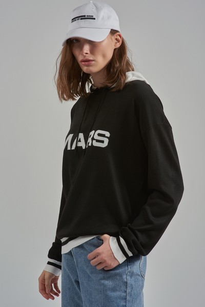 Худи из вязаного трикотажа VASSA CODE, пол женский, цвет черный, фото №3