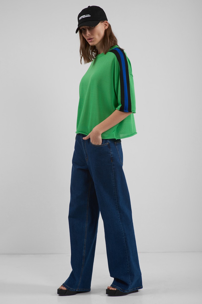 Джемпер с коротким рукавом VASSA CODE, пол женский, цвет зеленый, фото №2