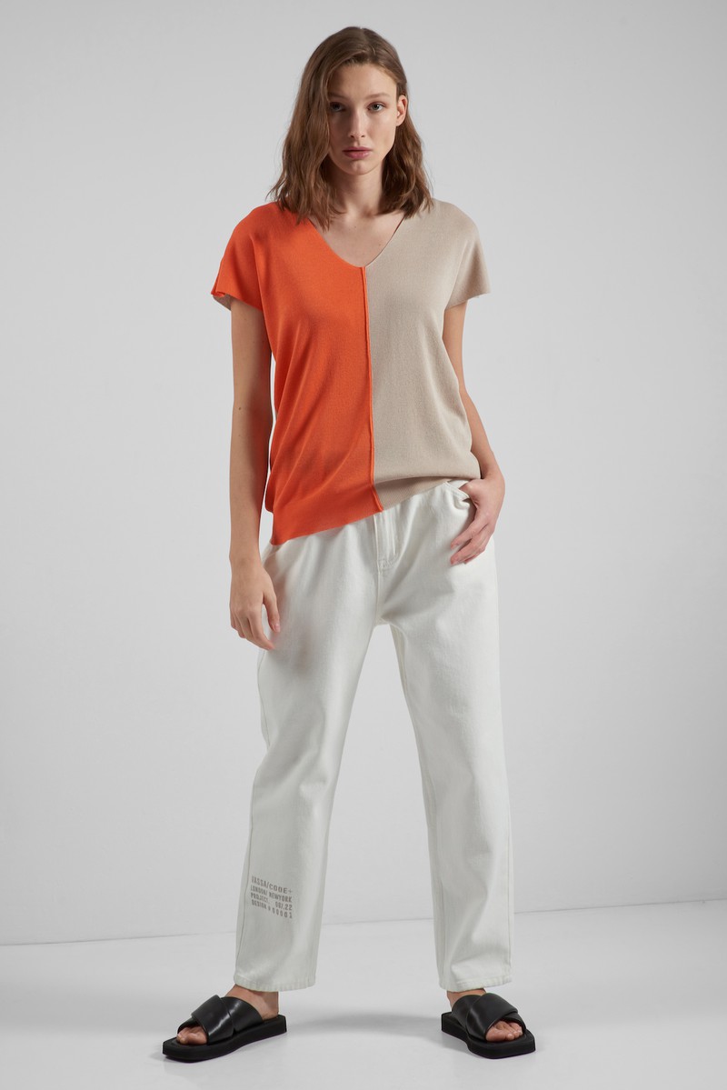 Джемпер из вязаного трикотажа VASSA CODE, пол женский, цвет коричневый, фото №3