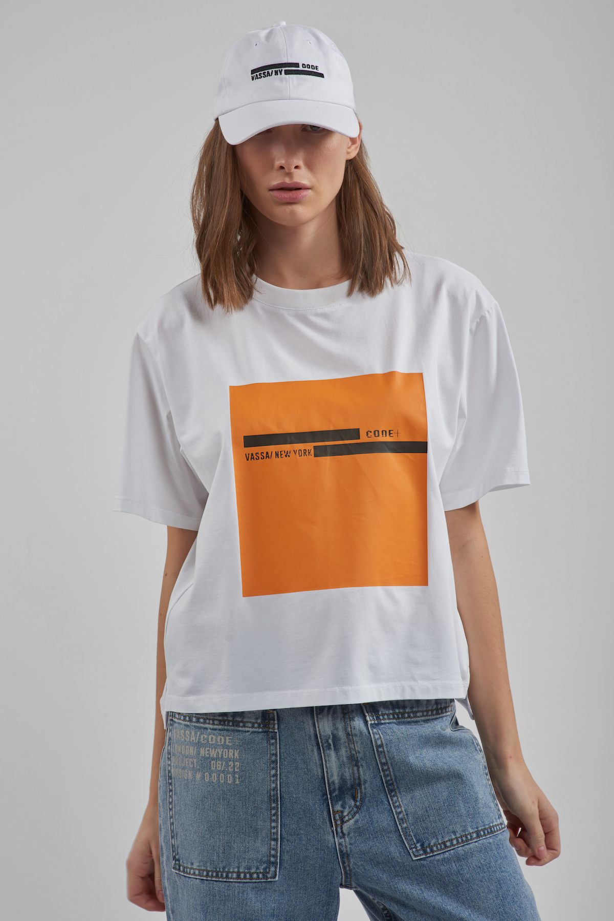 T-shirt VASSA CODE, пол female, цвет white