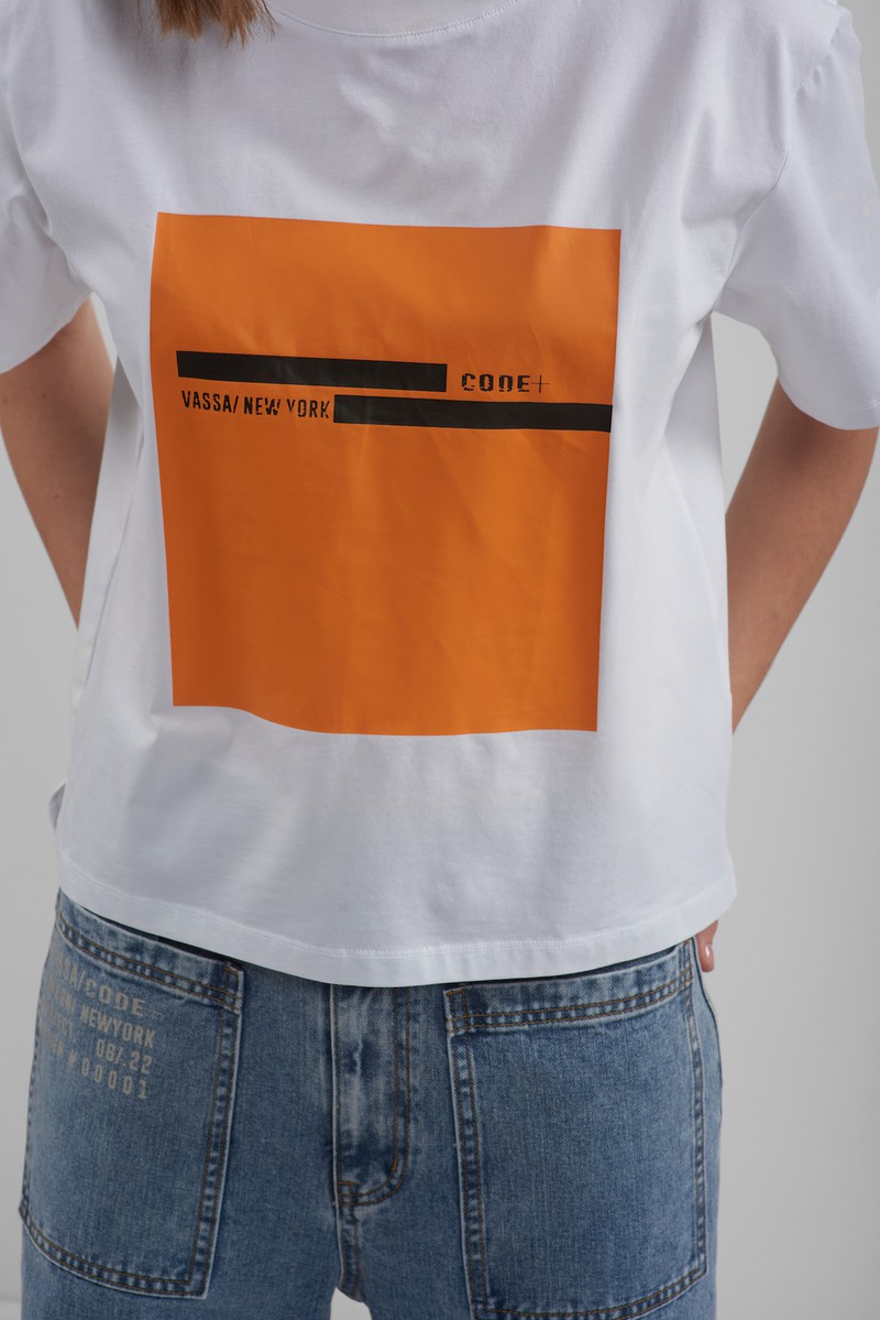 T-shirt VASSA CODE, пол female, цвет white, фото №5