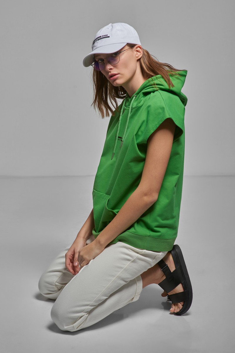 Hoodie VASSA CODE, пол female, цвет зеленый, фото №2