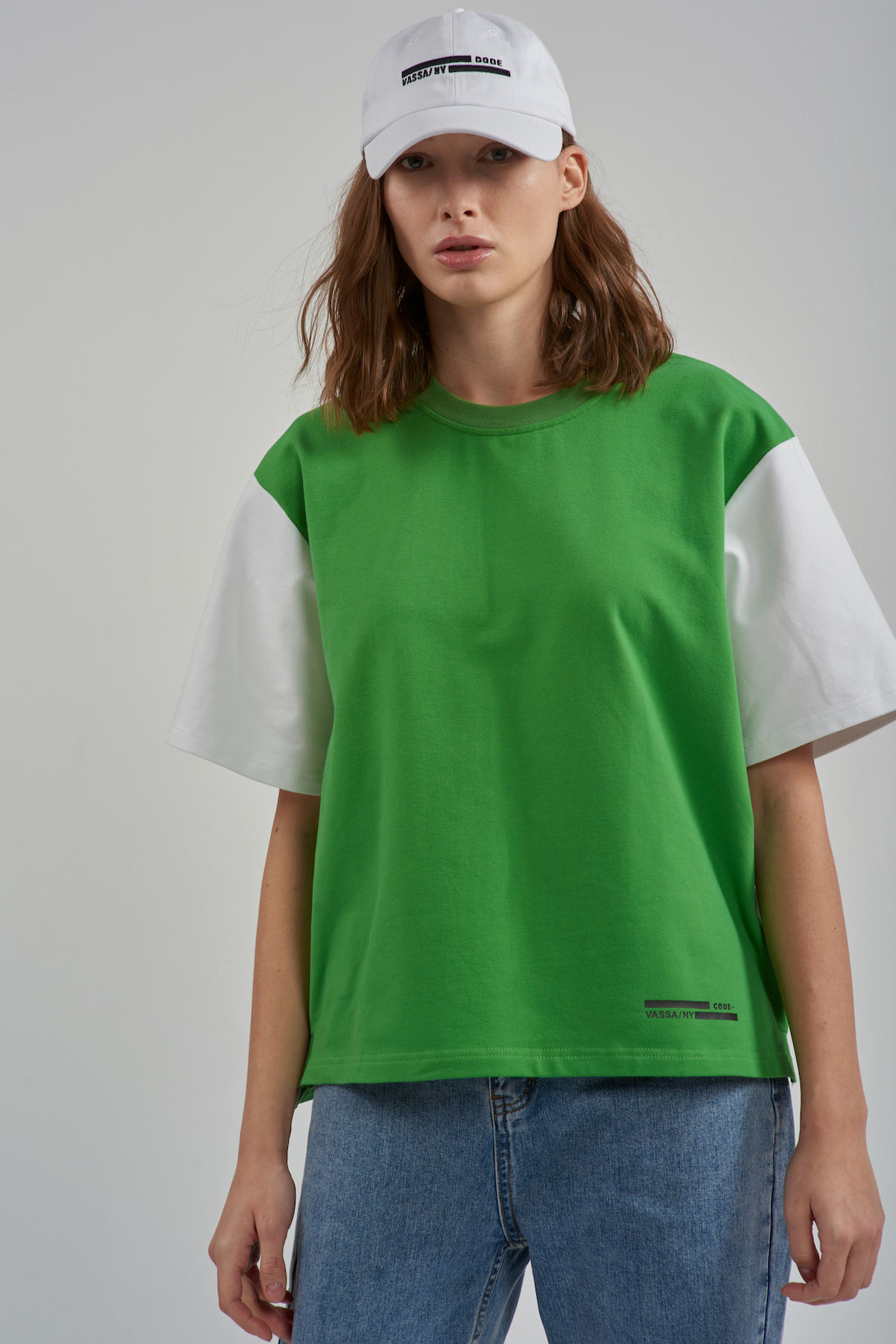 Толстовка с коротким рукавом VASSA CODE, пол женский, цвет зеленый