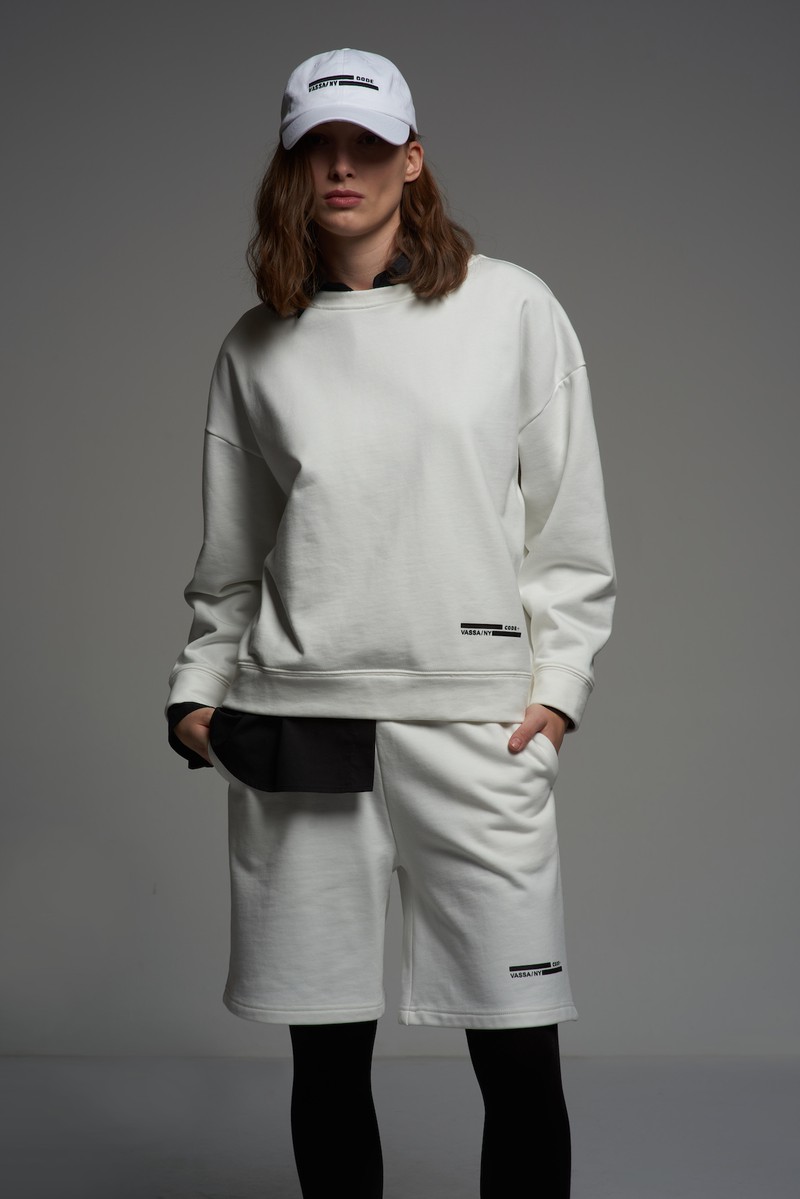 Толстовка oversize VASSA CODE, пол женский, цвет белый, фото №2