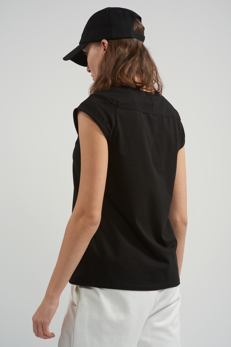 Футболка свободного кроя VASSA CODE, пол женский, цвет черный, фото №5