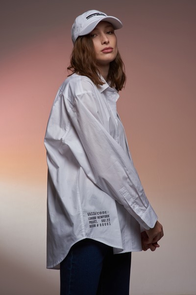 Рубашка VASSA CODE, пол женский, цвет белый, фото №2