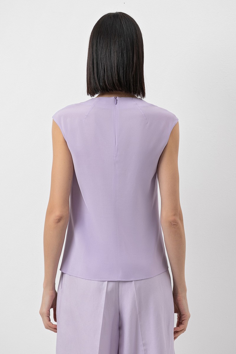 Базовая блузка из вискозы VASSA&Co, пол женский, цвет розовый, фото №4