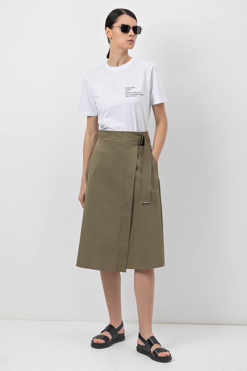 Skirt VASSA&Co, пол female, цвет зеленый, фото №3