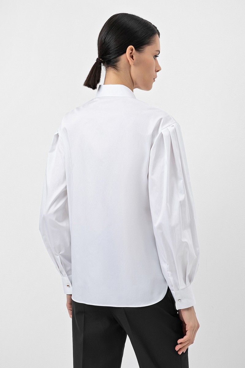 Блузка с объемными рукавами VASSA&Co, пол женский, цвет белый, фото №5