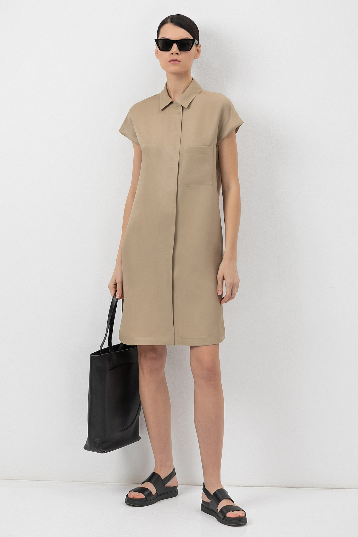 Dress VASSA&Co, пол female, цвет бежевый, фото №2