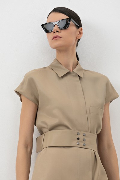 Dress VASSA&Co, пол female, цвет бежевый, фото №4