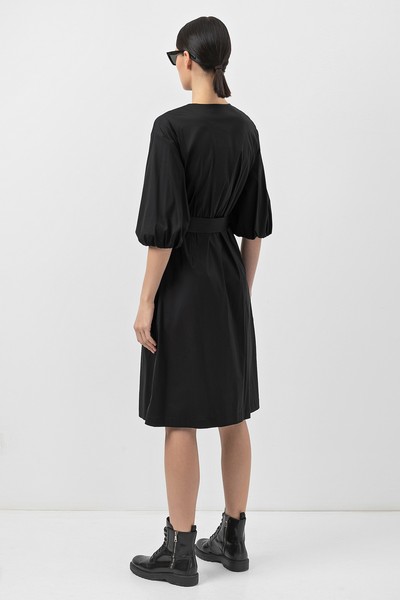Платье с объемными рукавами VASSA&Co, пол женский, цвет черный, фото №4