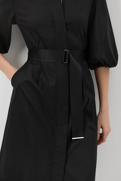 Платье с объемными рукавами VASSA&Co, пол женский, цвет черный, фото №3