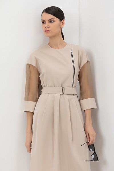 Платье VASSA&Co, пол женский, цвет бежевый, фото №2