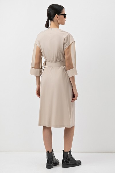 Платье VASSA&Co, пол женский, цвет бежевый, фото №4