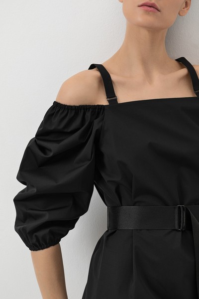 Платье с объемными рукавами VASSA&Co, пол женский, цвет черный, фото №4