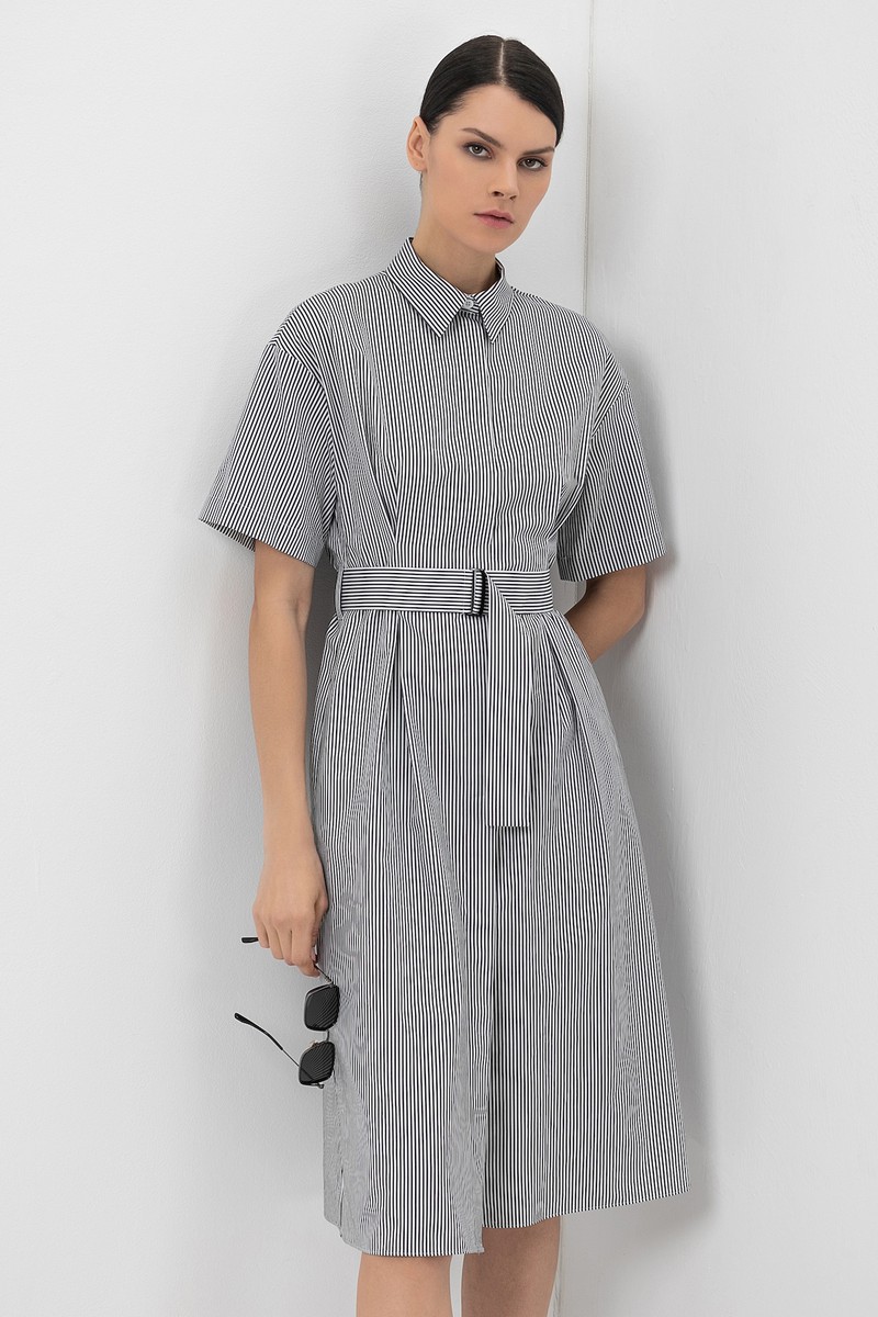 Платье-рубашка VASSA&Co, пол женский, цвет черный, фото №2