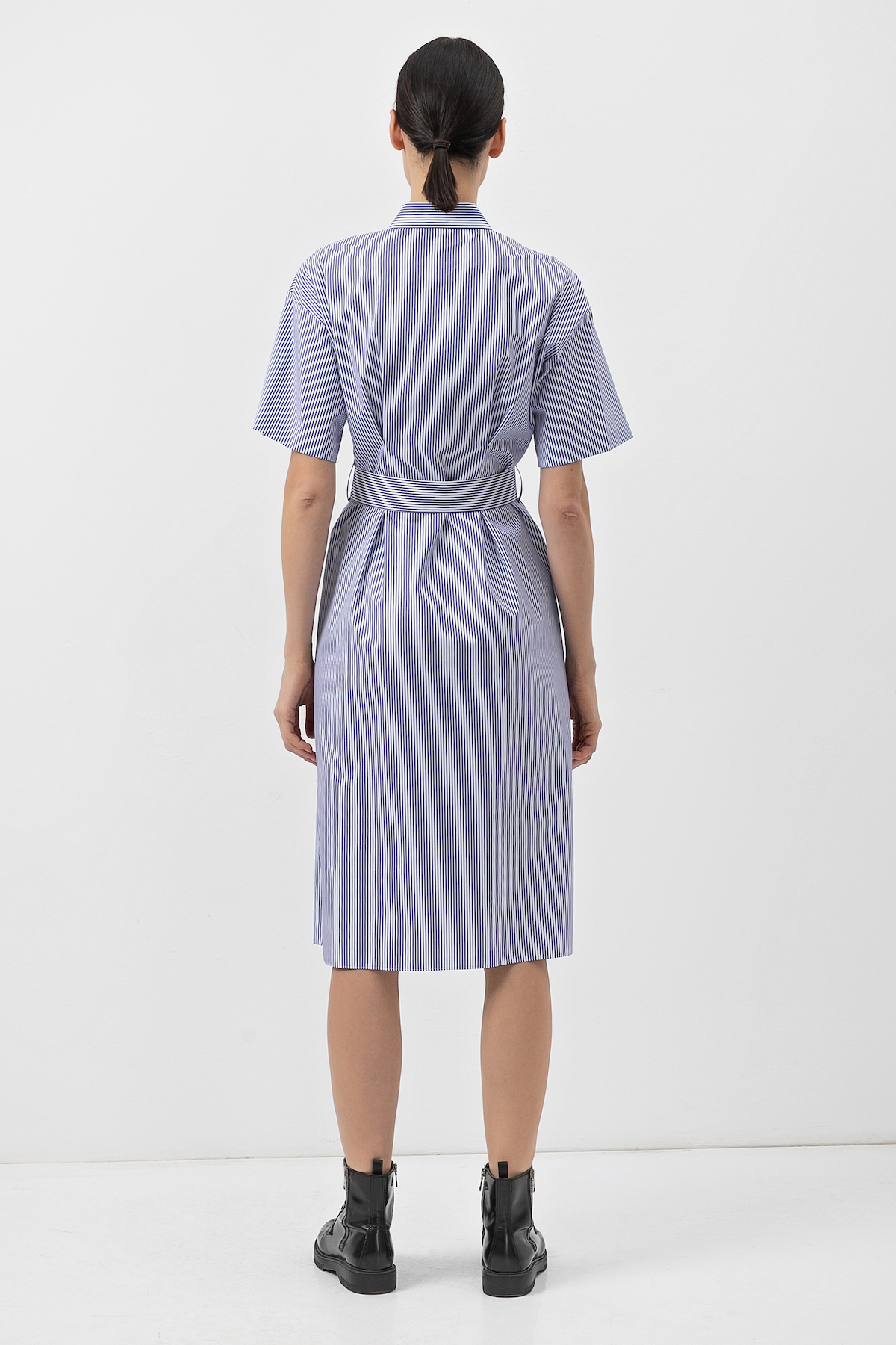 Платье-рубашка в полоску VASSA&Co, пол женский, цвет синий