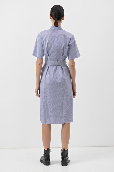 Платье-рубашка в полоску VASSA&Co, пол женский, цвет синий, фото №3