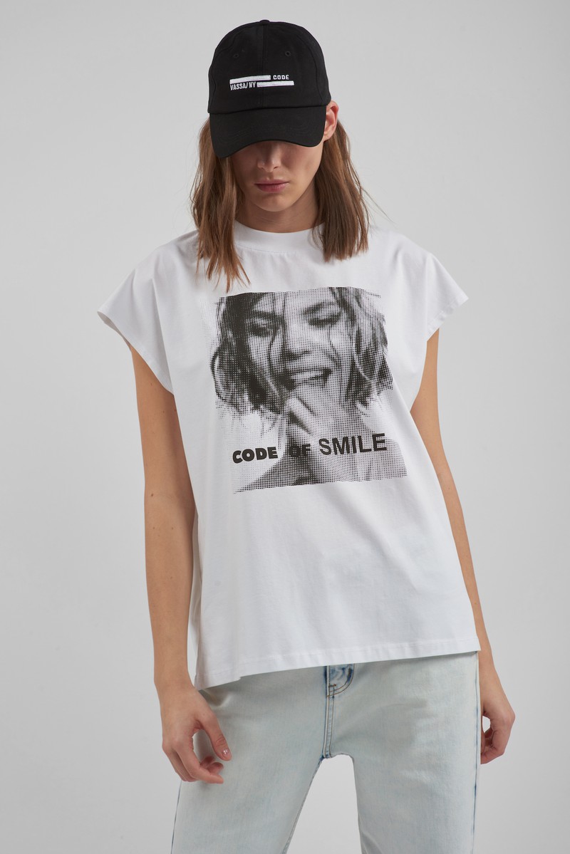 Футболка c принтом VASSA CODE, пол женский, цвет белый, фото №2