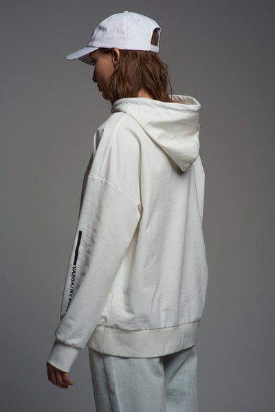 Худи с принтом VASSA CODE, пол женский, цвет белый, фото №4