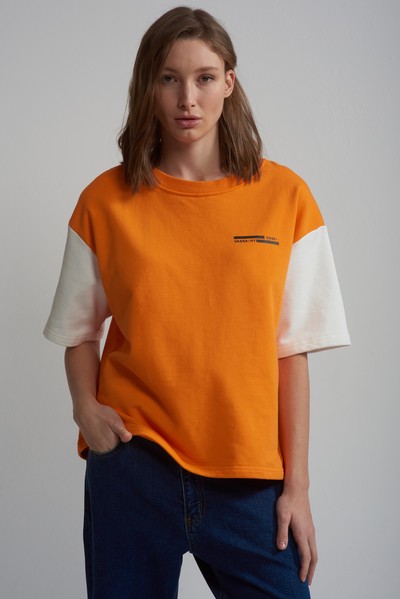 Толстовка с коротким рукавом VASSA CODE, пол женский, цвет оранжевый, фото №4