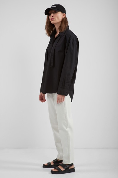 Рубашка с принтом VASSA CODE, пол женский, цвет черный, фото №2