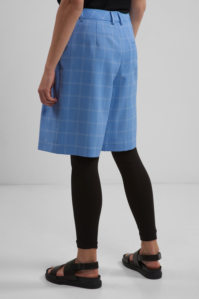 Шорты со складками VASSA CODE, пол женский, цвет голубой, фото №5