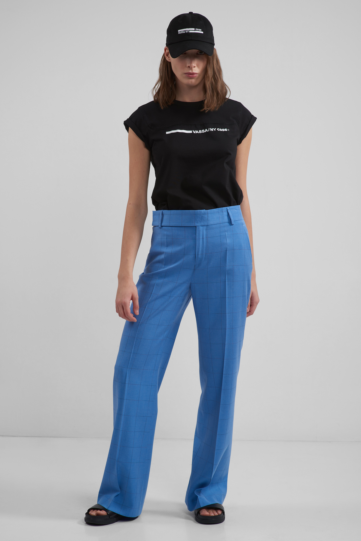 Брюки VASSA CODE, пол женский, цвет голубой, фото №2