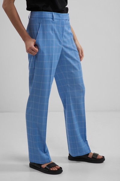 Брюки прямые VASSA CODE, пол женский, цвет голубой, фото №4