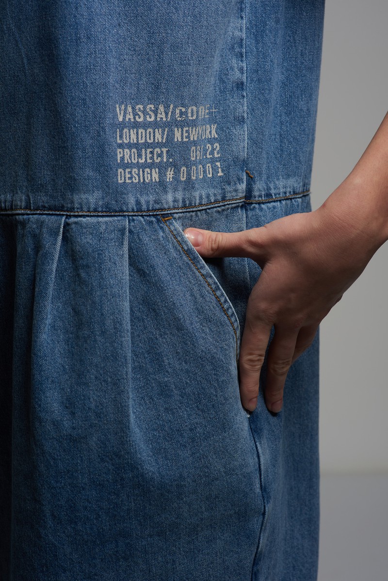 Джинсовое платье VASSA CODE, пол женский, цвет голубой, фото №5