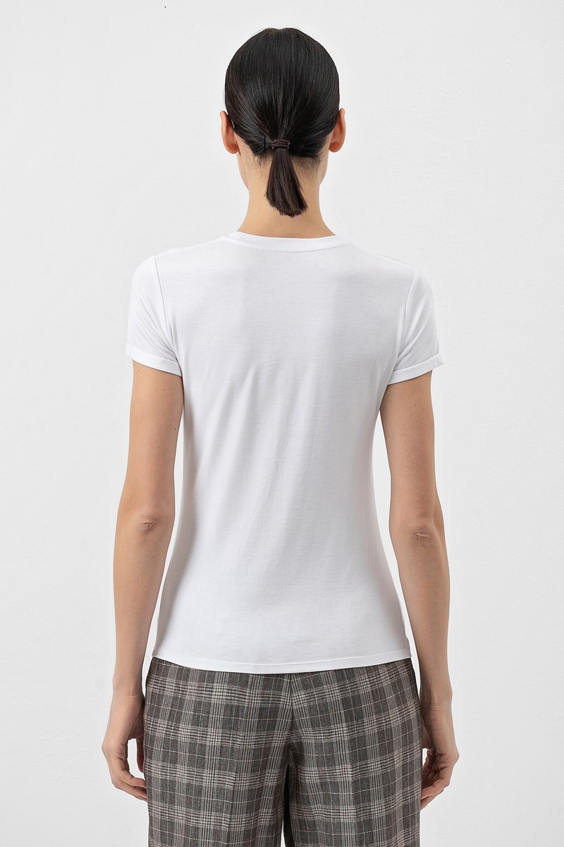 Базовая футболка VASSA&Co, пол женский, цвет белый, фото №2