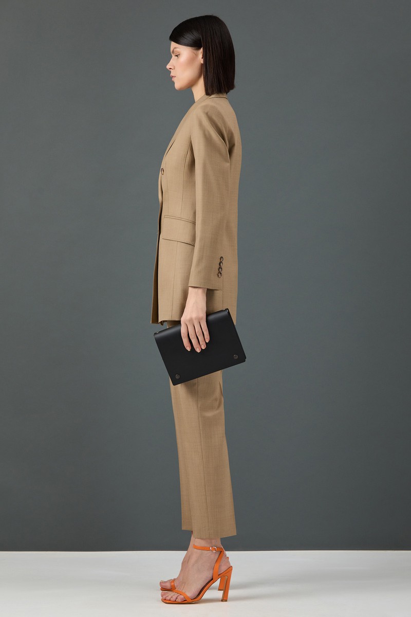 Двубортный жакет VASSA&Co, пол женский, цвет хаки, фото №3