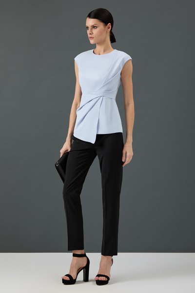 Дизайнерская блузка VASSA&Co, пол женский, цвет голубой, фото №2