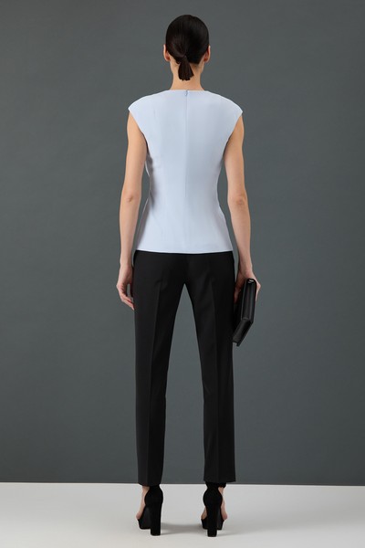 Дизайнерская блузка VASSA&Co, пол женский, цвет голубой, фото №5