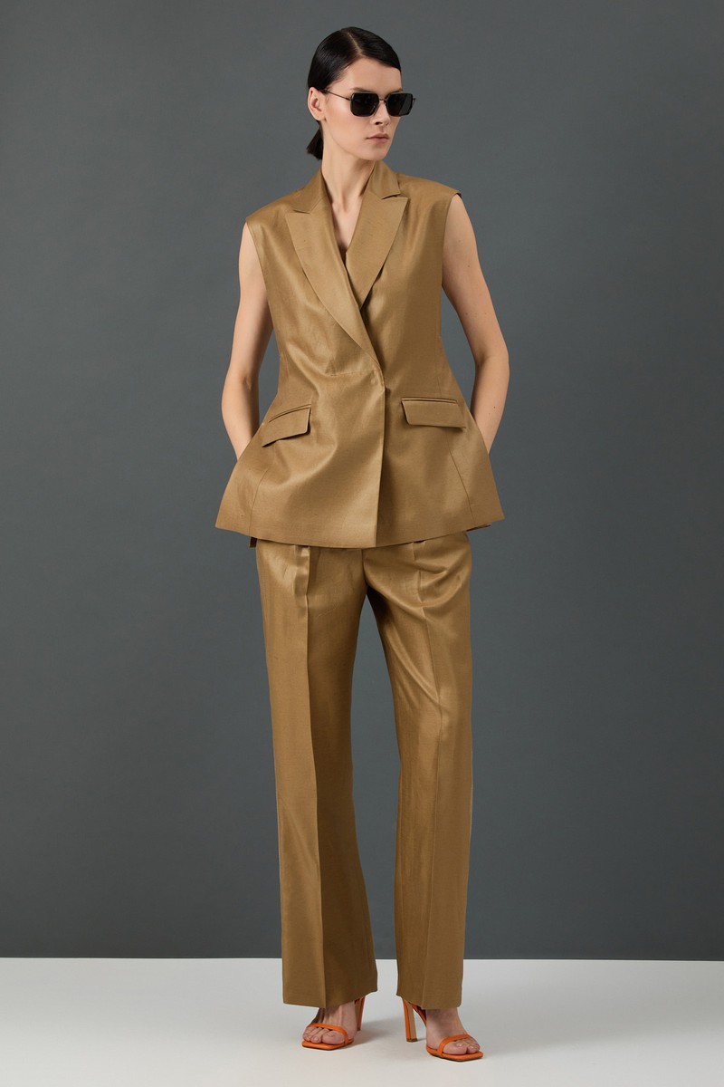 Широкие брюки VASSA&Co, пол женский, цвет хаки, фото №2