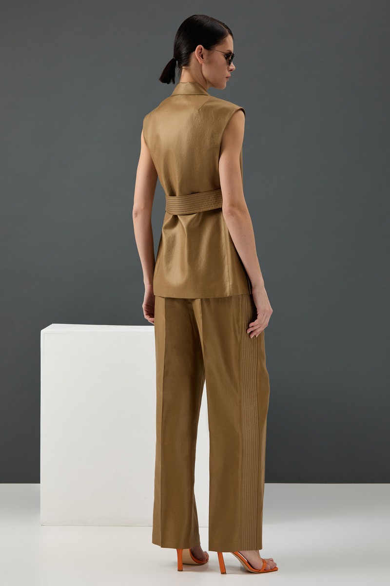 Дизайнерский жилет VASSA&Co, пол женский, цвет хаки, фото №2