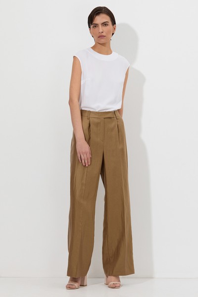 Широкие брюки VASSA&Co, пол женский, цвет хаки, фото №4