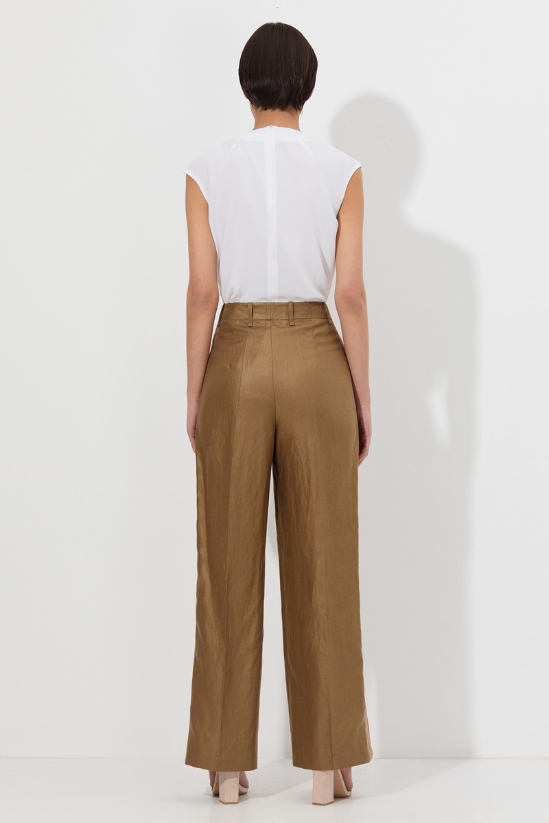 Широкие брюки VASSA&Co, пол женский, цвет хаки, фото №7
