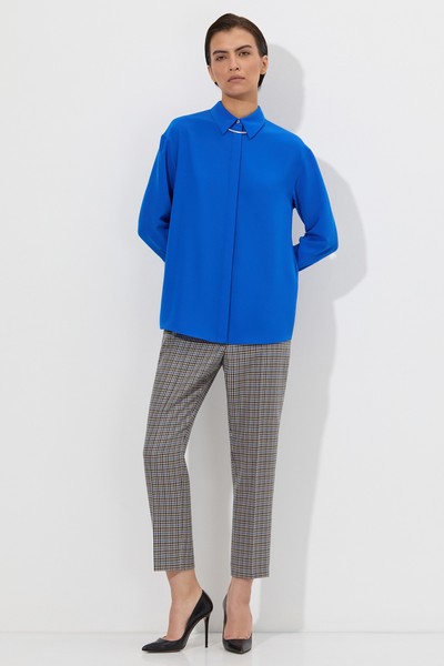 Блузка в синем цвете VASSA&Co, пол женский, цвет синий, фото №4