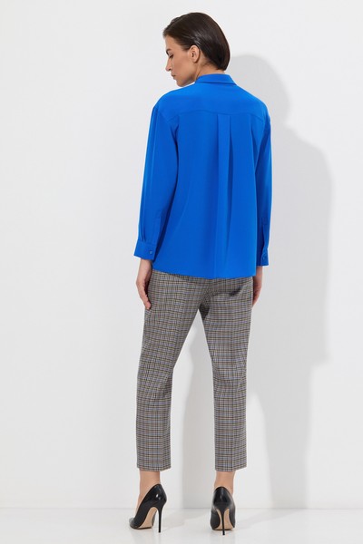 Блузка в синем цвете VASSA&Co, пол женский, цвет синий, фото №5