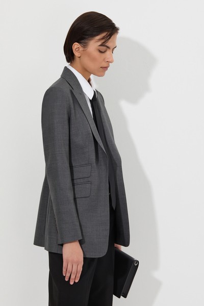 Жакет приталенного кроя VASSA&Co, пол женский, цвет серый, фото №3