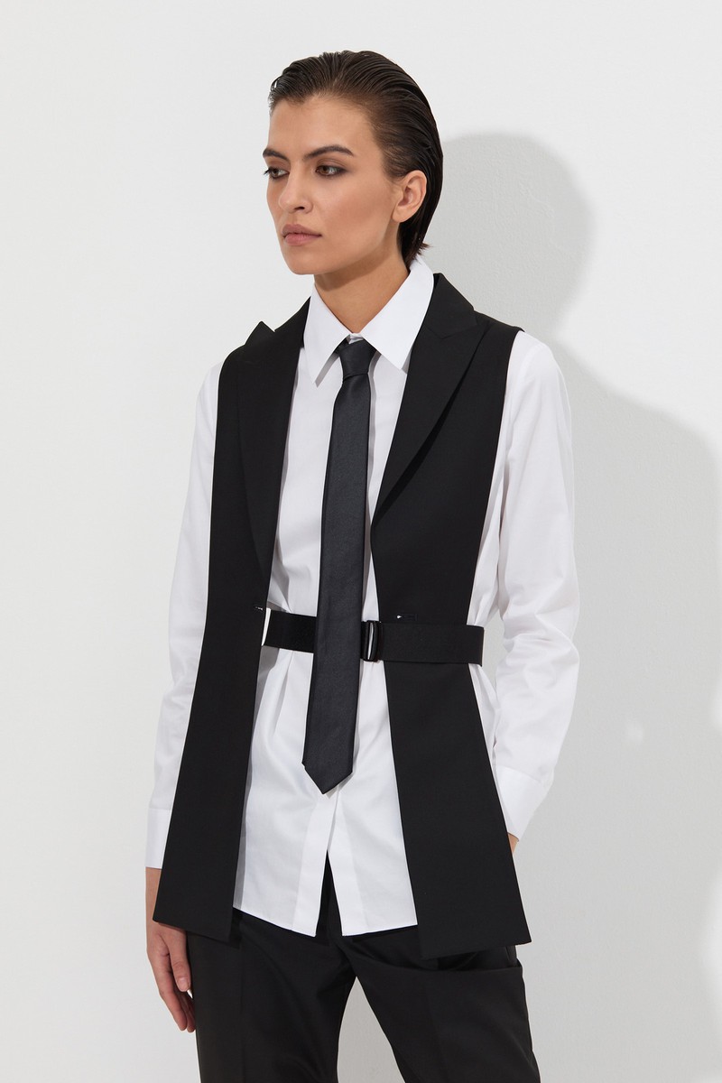 Дизайнерский жакет VASSA&Co, пол женский, цвет черный, фото №5