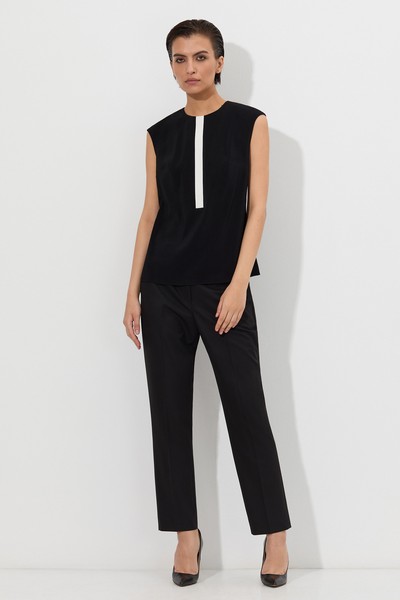 Блузка c контрастным принтом VASSA&Co, пол женский, цвет черный, фото №3