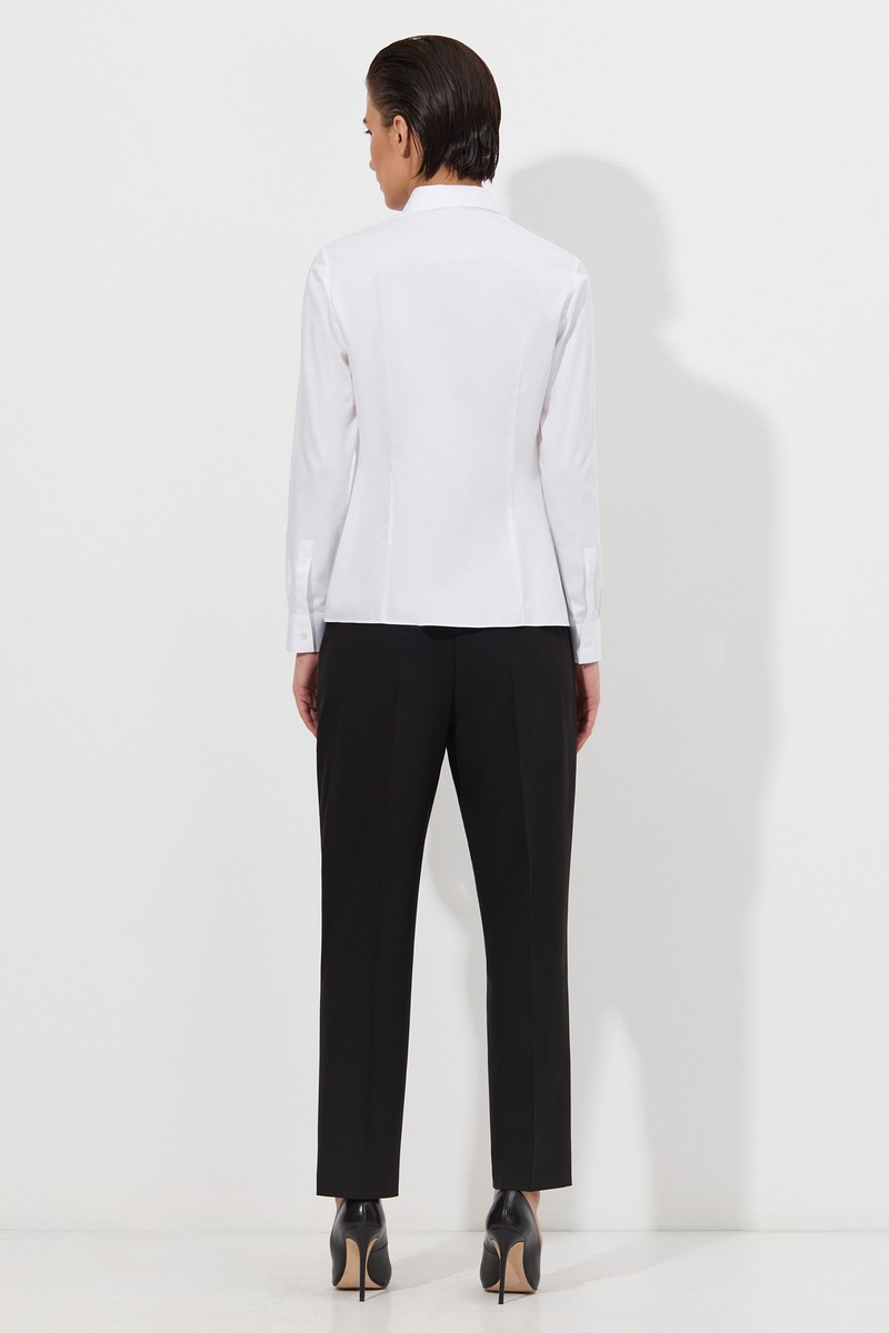 Рубашка из хлопка VASSA&Co, пол женский, цвет белый, фото №5