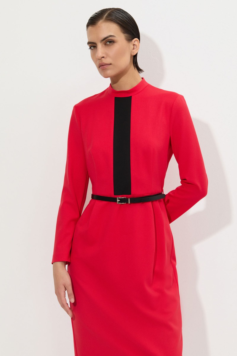 Платье c контрастным эффектом VASSA&Co, пол женский, цвет оранжевый, фото №3