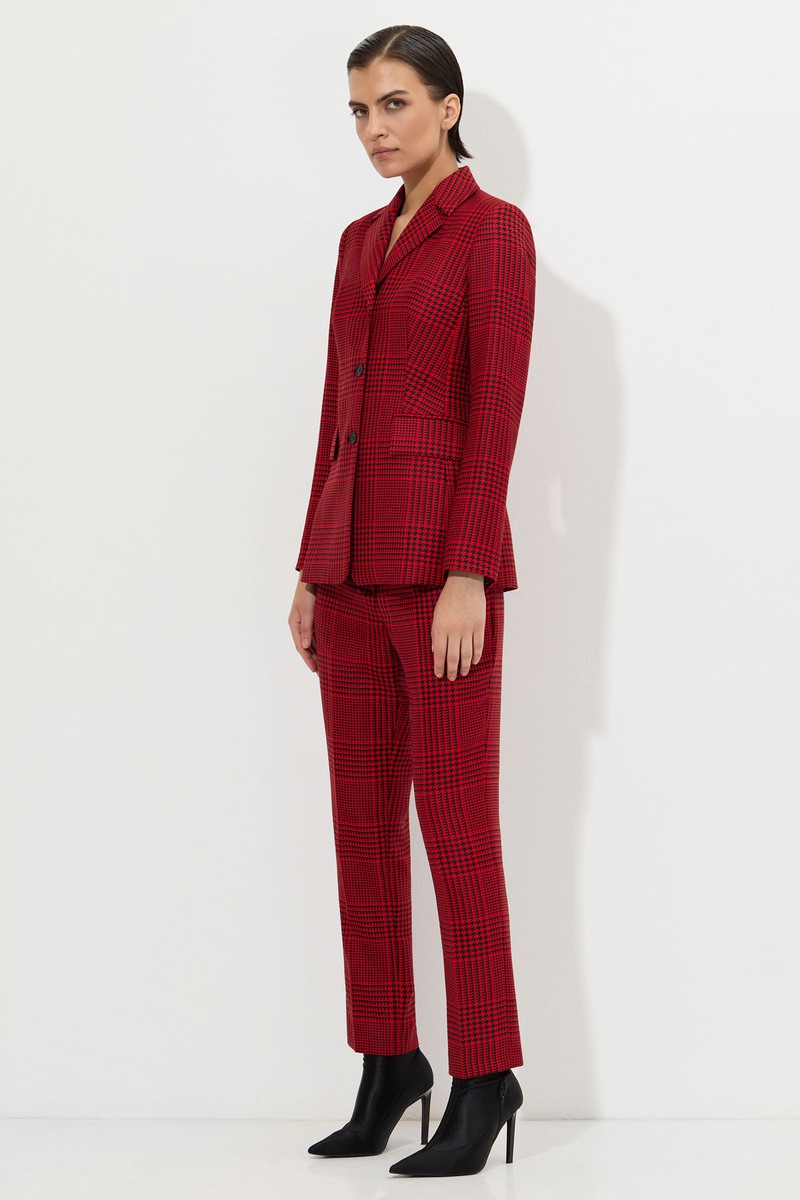 Жакет в клетку VASSA&Co, пол Женский, цвет Красный, фото №2