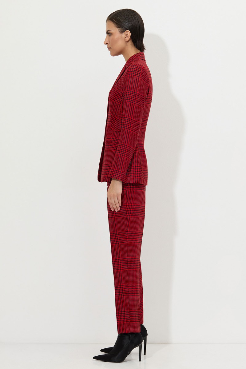 Жакет в клетку VASSA&Co, пол Женский, цвет Красный, фото №3